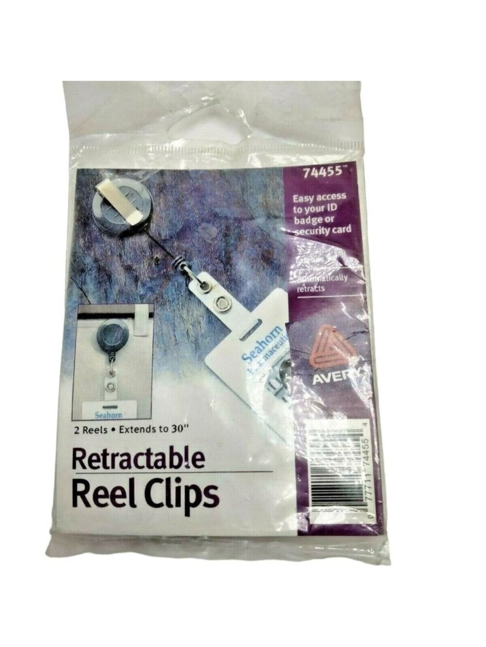 Avery 74455 Retractable Reel Clips 2 Reels Extends to 30 inch Fishing ID